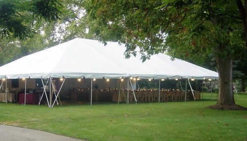 Tent exterior on lawn at Frick Curci Kramer Wedding   